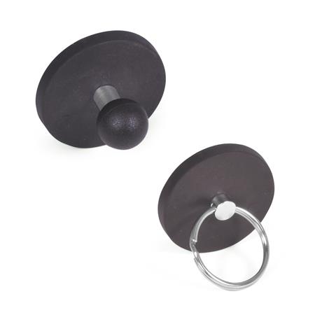 Otto Ganter Magnet with Ball Knob with Key Ring with Rubber Jacket, GN 51.7